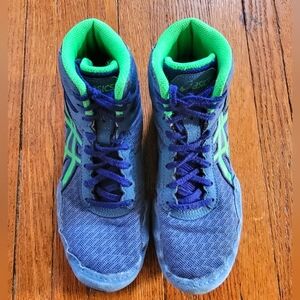 ASICS Kids Wrestling Shoes - Blue and Green